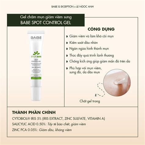 Gel Chấm Mụn BABE Stop AKN Spot Control Gel 8ml LE NGOC ANH COSMETIC