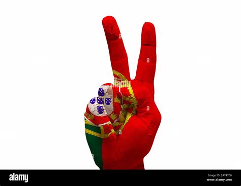 Hand Making The V Sign Stock Photo Alamy