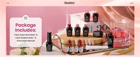 Amazon Beetles Jelly Gel Nail Polish Set 8 Nude Jelly Pink Milky Brown Translucent Colors