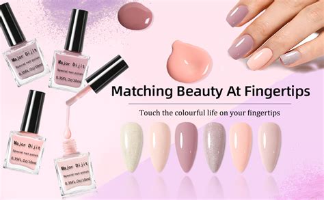 Amazon DouborQ 6 Colors Pink Nude Nail Polish Set Skin Tone
