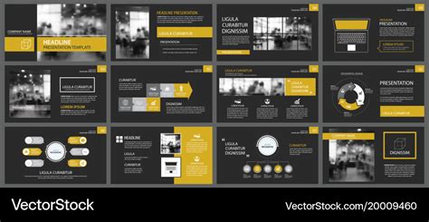 Black gold presentation templates Royalty Free Vector Image