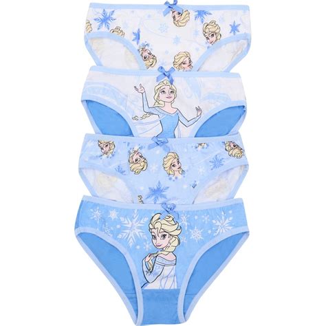 Disney Girls Frozen Bikini Briefs 4 Pack Blue White BIG W