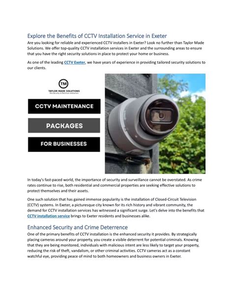 Ppt Explore The Benefits Of Cctv Installation Service In Exeter