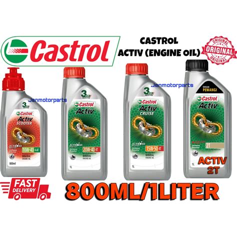 CASTROL ACTIV ENGINE OIL 10W 40 4T 15W 50 CRUISE MINYAK HITAM SCOOTER