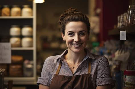 Premium Ai Image Portrait Of A Female Small Business Owner Stood In A