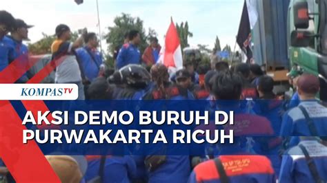 Detik Detik Antar Sesama Buruh Ricuh Saat Aksi Blokade Jalan Di