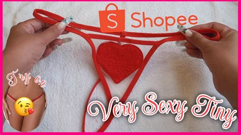 Sexy Heart Shape Micro Bikini G String Lingerie Try On Haul From Shopee Justsimplyclaire Youtube