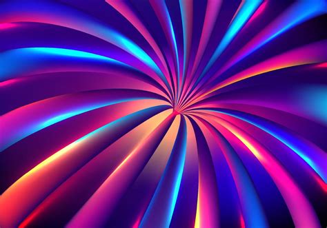 Abstract Digital Technology Concept 3D Neon Colors Glowing Light Rays