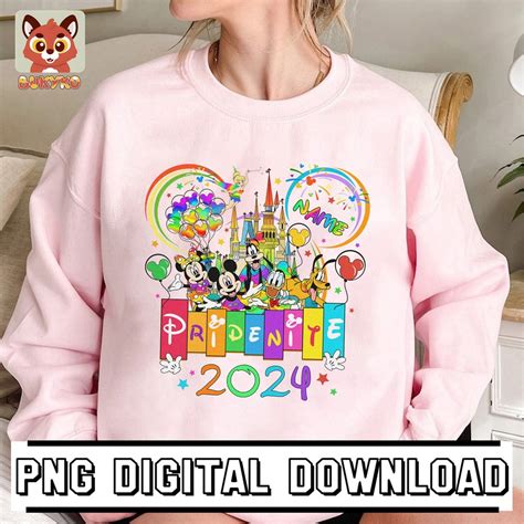 Personalized Mickey And Friends LGBT Disneyland Pride Png WDW Disneyland Castle Gay Days Png