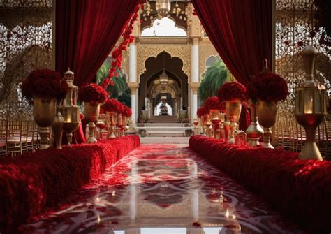 Premium AI Image | A Bollywood themed wedding with elaborate decorations