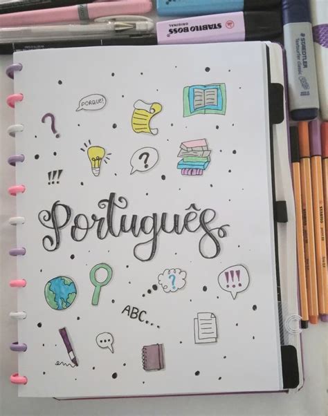 Capa para matéria de português School Diy School Notes Study Apps