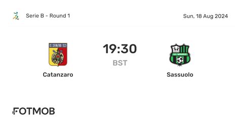 Catanzaro vs Sassuolo - live score, predicted lineups and H2H stats 