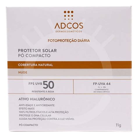 Pó Compacto Adcos Protetor Solar Pó Compacto FPS50 Nude