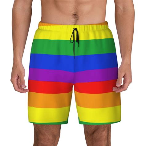 Pride Month Lgbtq Gay Pride Ally Mens Swim Trunks With Compression Liner With Mesh Beach Board