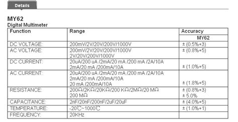 MASTECH MY62 Digital Multimeter /Manual Range Multimeters - Free ...