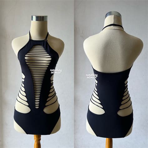 Jual LASENZA Strappy Seamless Unlined Fishnet Teddy Cutout Bodysuit Sexy La Senza Lingerie Hot