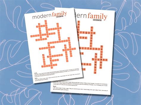 Modern Family Crossword Puzzle Digital Download Modern Family Crossword