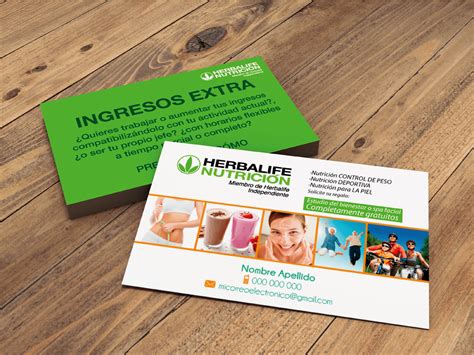 Tarjetas De Visita Presentacion Negocio Business Card Herbalife Nutricion