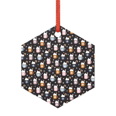 Sikiie Snowflake Cream Hot Cocoa Acrylic Christmas Ornament Pendant Christmas Ornaments Hanging