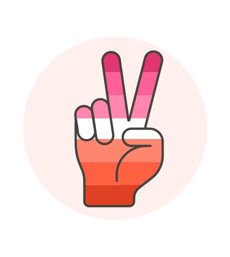 Flag Hand Lesbian Peace Icon In LGBT Illustrations