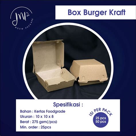 Jual BOX BURGER KRAFT KOTAK KEMASAN PACKAGING BURGER Shopee Indonesia