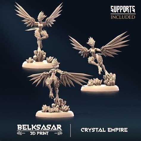 Crystal Harpy Set X Nude D Model D Printable CGTrader