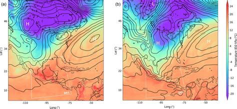 A Hpa Temperature C And Sea Level Pressure Hpa From Gfs