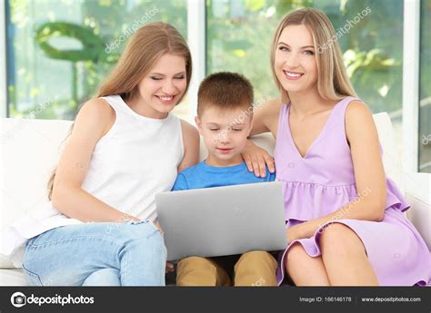 Lesbian Couple With Foster Son Stock Photo Belchonock 166146178