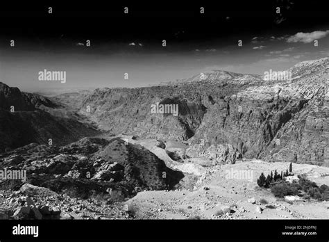 View Through The Dana Biosphere Reserve Wadi Dana South Central