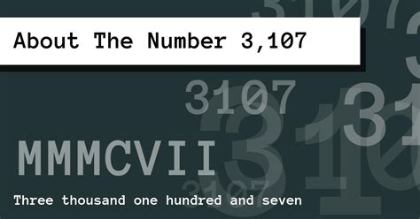 About The Number 3,107