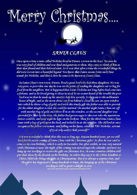 SANTA CLAUS - HIS STORY - ESL worksheet by slebzakewa