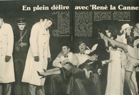 COUPURE DE PRESSE Clipping 1976 René la Canne Michel Piccoli 2 pages