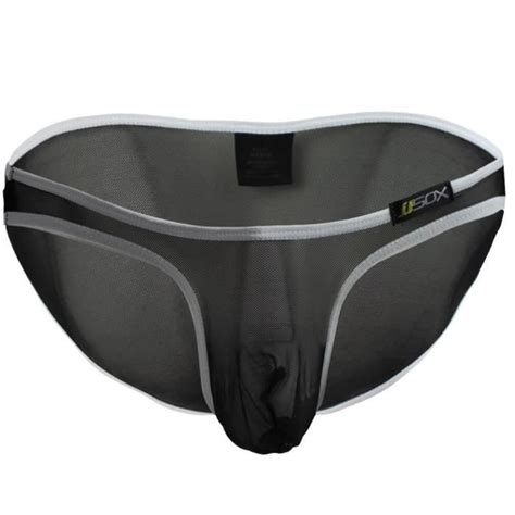 String Homme Sexy Rotique Lingerie Transparent Slip Maille Filet G String T Back Bulge