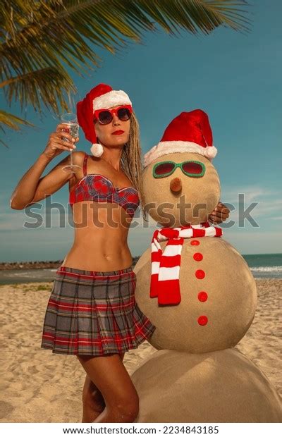 Female Santa Wearing Red Bikini Sunglasses Stock Photo 2234843185 Shutterstock