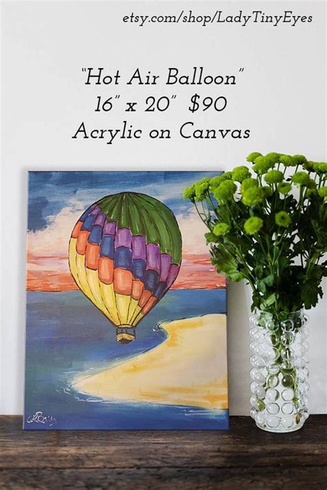 Hot Air Balloon Painting Acrylic 16x20 Ships Free Original Etsy