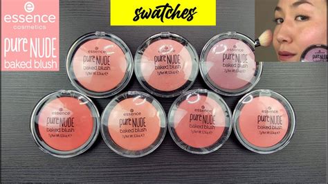 Essence Pure Nude Baked Blushes SWATCHES REVIEW YouTube