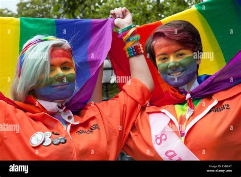 Multi Coloured Male Wig At The Gay Pride Festival Parade Costumes And Male Characters Faux