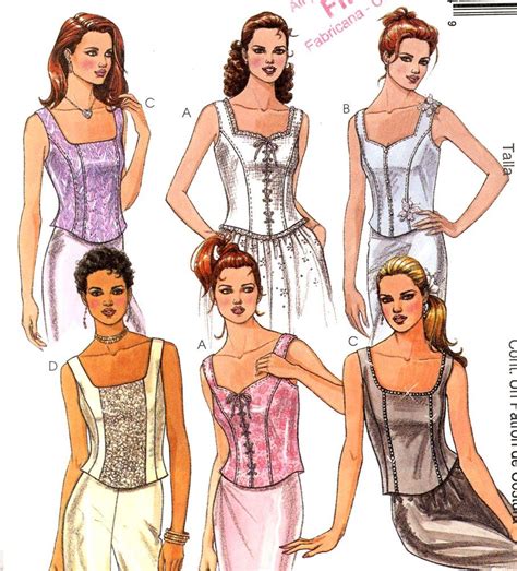 Top Sewing Pattern Plus Size Corset Tops Bustier Top Pattern