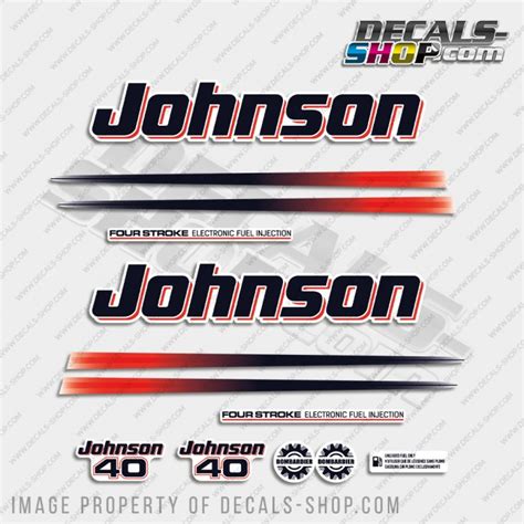 Johnson 40HP Four Stroke EFI 2002 2006 Outboard Decal Kit