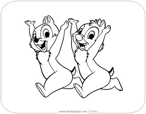 Coloring Page Of Chip And Dale Running Together Chipanddale Cartoon Coloring Pages Disney