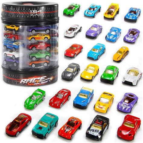 amazoncom  piece diecast cars pack toy playset  storage carrying