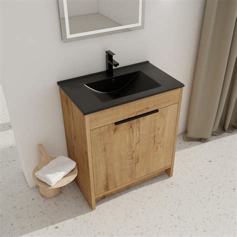 Amazon SSLine 30 Inch Bathroom Vanity With Sink Mid Century