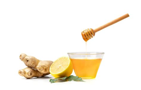 Premium Photo Glass Bowl With Honey Ginger And Lemon For Sore Throat