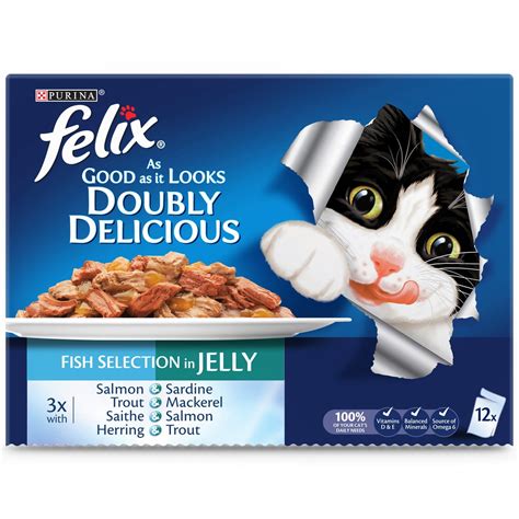 Buy Purina Felix Doubly Delicious Fish Selection in Jelly Cat Food 100g ...