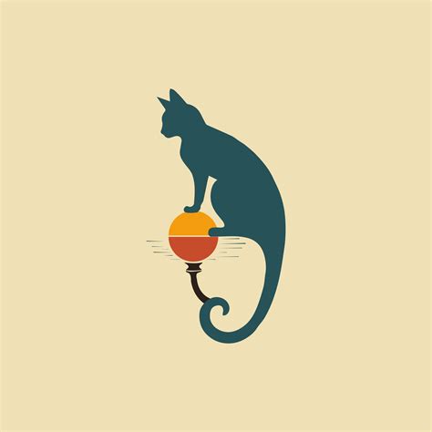 Graceful Feline Shadows Elegant Cat Silhouette Vector 34729245 Vector ...