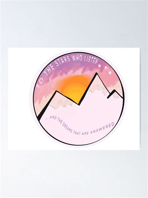 Acotar Mountains And Stars Sticker Poster By Berryscones Redbubble