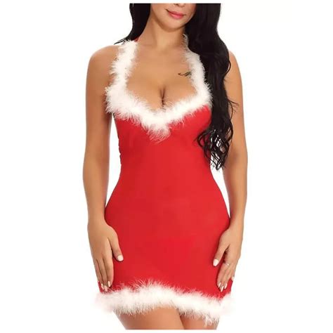 New Year Festival Red Lingerie Set Women Sexy Lingerie One Piece Skirt And Thong Set Nightdress