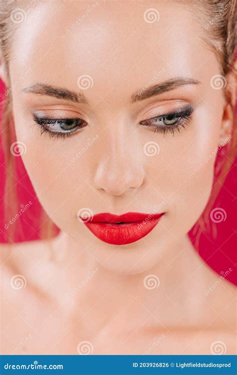 Portrait Of Naked Beautiful Woman With Stock Photo Image Of Caucasian Nude