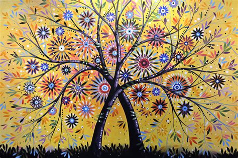 Abstract Modern Flowers Garden Art ... Flowering Tree Painting by Amy Giacomelli