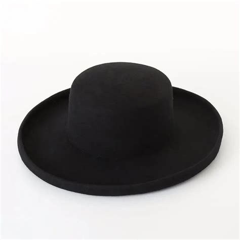 Chuntian Neutral Curled Big Brim Flat Top Hat Men And Women Autumn And